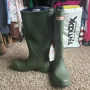 Green Hunter rain boots